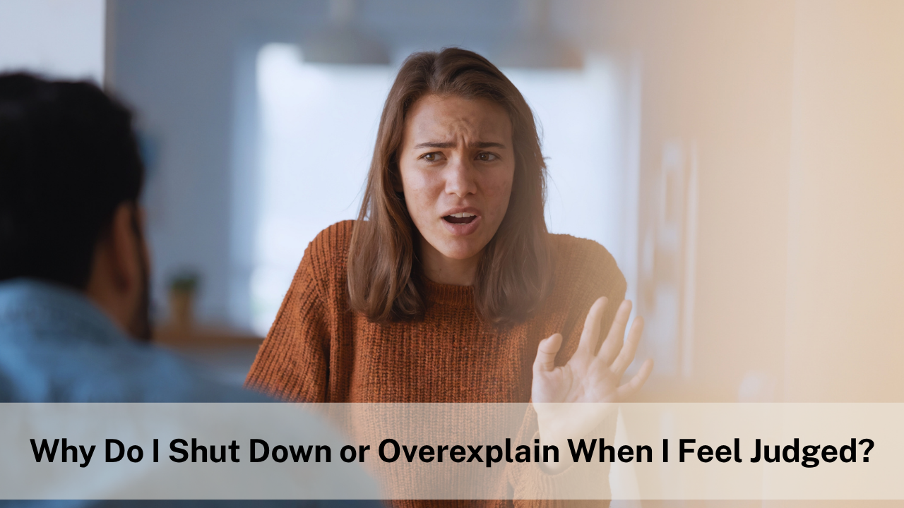 a woman frustrated and over explaining